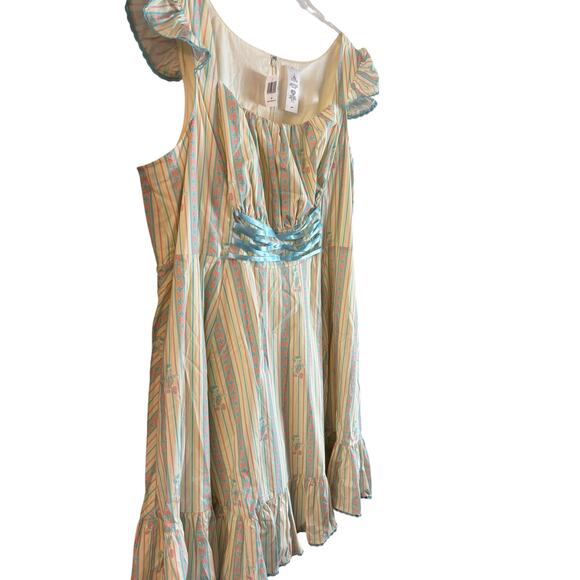 NWT Disney Shop Women’s Pinocchio Dress Floral Fit Flare Pinup Peasant 3X - Picture 3 of 7